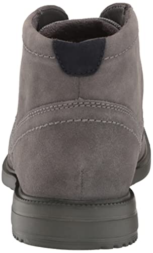 Rockport Men's Berenger Plain Toe Chukka Boot, Steel Grey Suede, 8.5