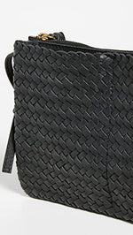 Madewell Women's The Knotted Crossbody Bag in Woven Leather, Black, One Size
