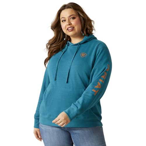 ARIAT Women's Logo Hoodie - Deep Lagoon, Medium