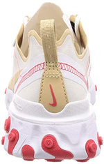 Nike Women's React Element 55 Running Shoes (6, Desert Ore/White)