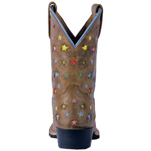 Dan Post Girls' Starlett Leather Boot Square Toe Brown 12 D