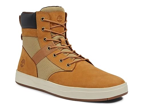 Timberland Davis Square Leather and Fabric Boot Wheat Nubuck 9 D (M)