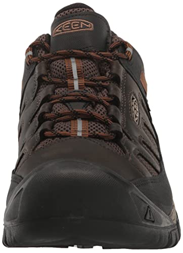 KEEN Men's Targhee Vent Low Height Breathable Hiking Shoes, Black Olive/Golden Brown, 9.5