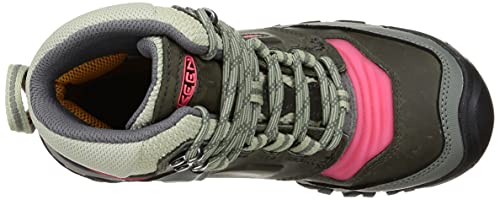 KEEN Women's Ridge Flex Mid Height Waterproof Hiking Boot, Castor Grey/Dubarry, 11