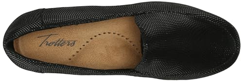 Trotters Women's Deanna Flat Sandal, Black Mini Dot, 7.5 X-Wide