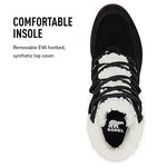 Sorel Women's Harlow Lace Cozy Boot — Black, Gum 10 — Waterproof Leather Ankle Booties — Size 7