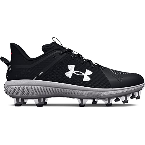 Under Armour Men's Yard Low MT TPU Baseball Cleat, (001) Black/Black/White, 8