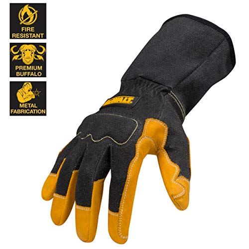 Dewalt Premium Fabricator's Gloves for Welding/Metal Fabrication, Gauntlet-Style Cuff, Small