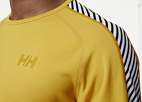 Helly-Hansen Mens LIFA Active Stripe Baselayer Crew, 340 Straw, XX-Large