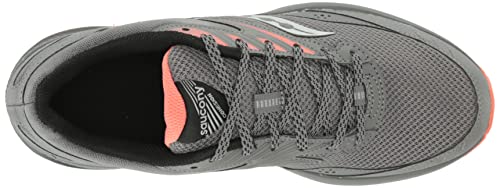 Saucony Women's Cohesion TR15 Trail Running Shoe, Charcoal/Coral, 7.5