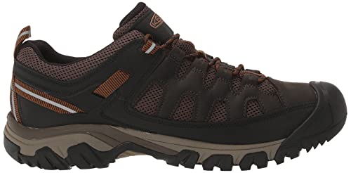 KEEN Men's Targhee Vent Low Height Breathable Hiking Shoes, Black Olive/Golden Brown, 9.5