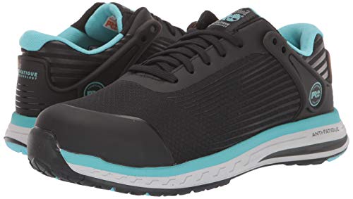 Timberland PRO Men's Drivetrain Low Composite Safety Toe Electrical Hazard Athletic Work Shoe, Black/Blue, 9.5