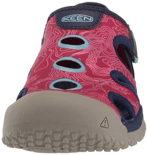 KEEN Stingray Closed Toe Water Sandals, Blue Depths/Festival Fuchsia, 3 US Unisex Big Kid