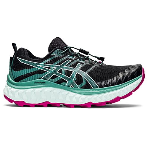 ASICS Women's Trabuco Max Running Shoes, 11, Black/Soothing SEA