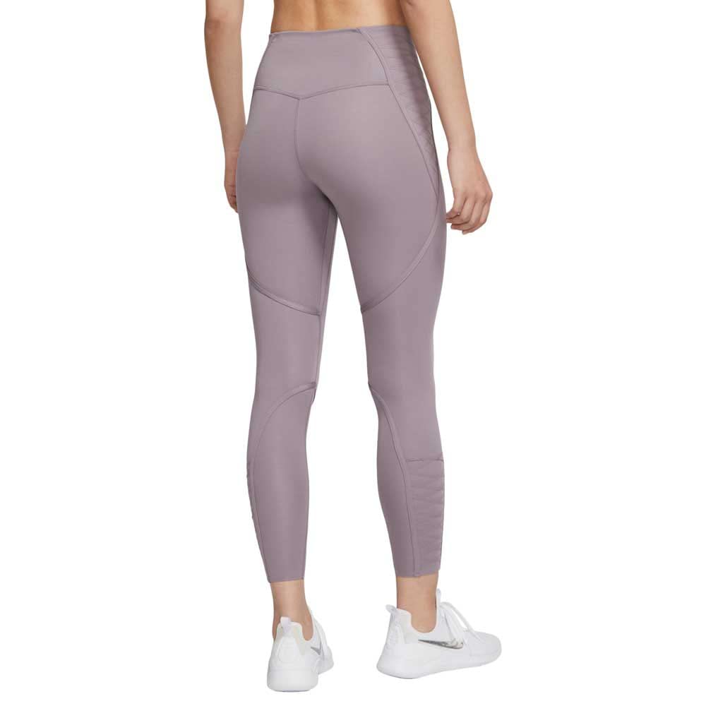 Nike Women's One Luxe Mid Rise 7/8 Laced Legging (Purple Smoke, X-Small)