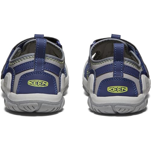 KEEN Knotch Creek Casual Comfortable Sandals, Steel Grey/Blue Depths, 13 US Unisex Little Kid