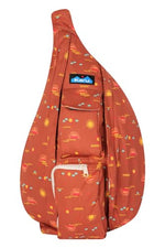 KAVU Original Rope Bag Sling Pack with Adjustable Rope Shoulder Strap - Mirage Glow
