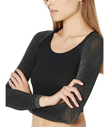 SPANX Long Sleeve Arm Tights™ Layering Shirt for Women – Blended Nylon – 360-Degree Coverage, Opaque Silver MD One Size