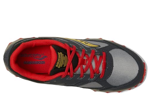 Saucony Cohesion TR14 Lace to Toe Trail Running Shoe, Navy/Grey/RED, 11.5 Wide US Unisex Big_Kid