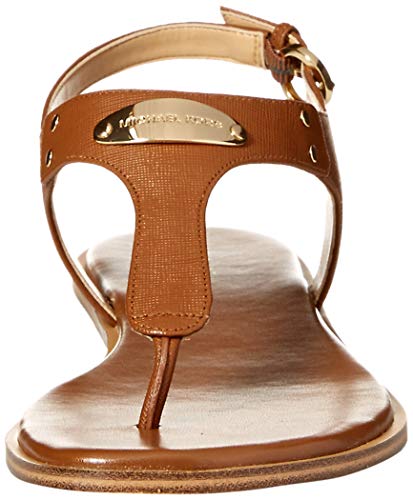 Michael Kors Womens Logo Plaque Leather Sandal