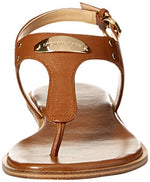 Michael Kors Womens Logo Plaque Leather Sandal