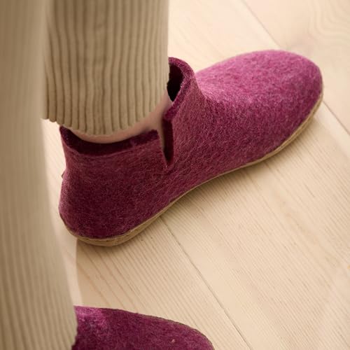 Glerups Wool Boot Leather Outsole Cranberry EU 38 (US Women's 7.5-8) Medium