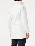Helly-Hansen Women's Aden Waterproof Breathable Hooded Long Rain Jacket, White, Medium
