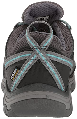 KEEN Women's Ridge Flex Low Height Waterproof Hiking Boots, Raven/Porcelain, 8