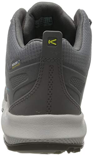 KEEN Women's High Rise Hiking Boots, Black Steel Grey Bright Turquoise 003, 8.5 UK