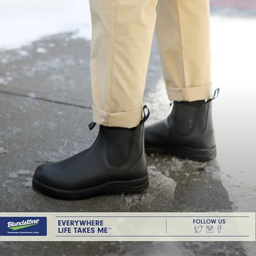 Blundstone 2241 Men's All-Terrain Thermal Series Waterproof Premium Leather Chelsea Boots with Insulated Shearling Footbed & Shock Absorption, Black, 7.5 US Men / 6.5 AU