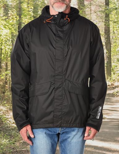 Helly-Hansen Manchester Waterproof Rain Jackets for Men Featuring Breathable Water- and Windproof Construction, Storm Flap, Black - Medium