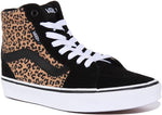 Vans Women's Hi-Top Trainers Sneaker, Cheetah Black White, 9.5