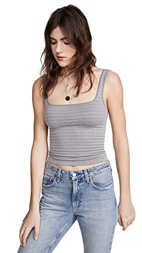 Free People Women's Square One Seamless Cami, Heather Grey, XS-S