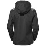 Helly Hansen Women's Crew Hooded Midlayer Fleece Lined Waterproof Rain Jacket, 990 Black, X-Large