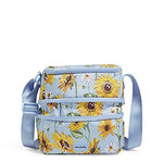 Vera Bradley Women's Recycled Lighten Up Reactive Expandable Lunch Cooler Lunch Bag, Sunflower Sky, One Size