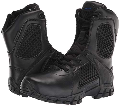 Bates Men's Shock 8" Side Zip Military and Tactical Boot, Black, 6 Medium