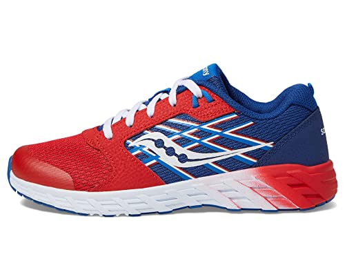 Saucony Wind 2.0 Sneaker, RED/Blue, 5 US Unisex Big Kid