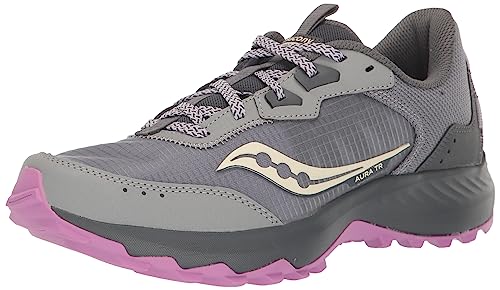 Saucony Women's Aura Tr Sneaker, Fossil/Grape, 6.5