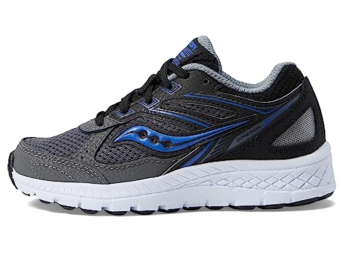 Saucony Boy's Cohesion 14 LTT (Little Kid/Big Kid) Black/Grey/Blue 5.5 Big Kid M