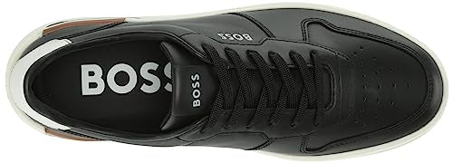 BOSS Clint Smooth Leather Cupsole Sneaker Black Oil
