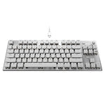 ROCCAT Vulcan TKL Pro PC USB-C Gaming Keyboard, Linear Optical Titan Switch, AIMO RGB Lighting, Tenkeyless Mechanical Feel Speed Keystroke, Low Profile Ergonomic Design for Wrist Rest Support, White