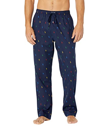 POLO RALPH LAUREN All Over Pony Player Woven Sleepwear Pants Cruise Navy/Primary Aopp LG