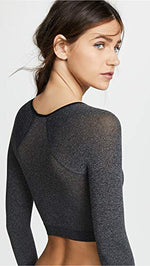 SPANX Long Sleeve Arm Tights™ Layering Shirt for Women – Blended Nylon – 360-Degree Coverage, Opaque Heather Grey LG-XL One Size