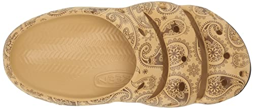 KEEN Women's Yogui Comfortable Slip On Lightweight Clogs, Caffe Latte Paisley, 11