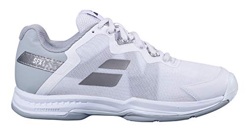 Babolat Women’s SFX3 All Court Tennis Shoes,White/Silver (US Size 8)