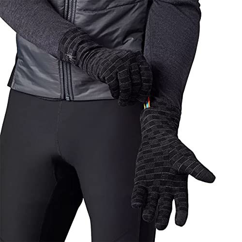Smartwool Merino 250 Pattern Glove Black-Medium Gray Heather Micro Buff Check Xs