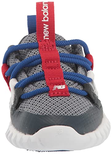 New Balance Kid's Playgruv V1 Bungee Sneaker, Gunmetal/Orca/Team Red, 12.5 Little Kid