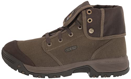 KEEN Utility Men's Roswell Mid Height Soft Toe CanvasWork Boots, Military Olive/Black Olive, 7.5