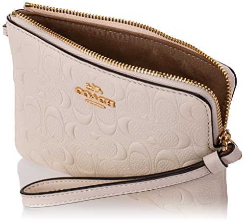 Coach Boxed Corner Zip Wristlet with 2 Detachable Charms (IM/Chalk Embossed)