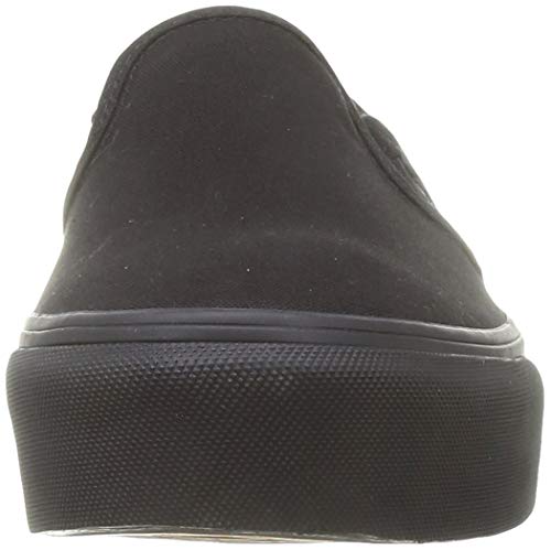 Vans Women's Asher Platform Slip-On Sneaker, Canvas Black Black, 10